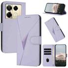 For Infinix Note 40 Pro 4G / 5G Triangle Pattern Buckle Clasp Leather Phone Case(Light Purple) - 1