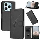 For Infinix Note 40X 5G Triangle Pattern Buckle Clasp Leather Phone Case(Black) - 1