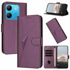 For Infinix Smart 7 Triangle Pattern Buckle Clasp Leather Phone Case(Dark Purple) - 1