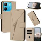 For Infinix Smart 7 Triangle Pattern Buckle Clasp Leather Phone Case(Gold) - 1