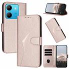 For Infinix Smart 7 Triangle Pattern Buckle Clasp Leather Phone Case(Rose Gold) - 1