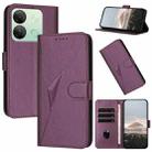 For Infinix Smart 7 HD Triangle Pattern Buckle Clasp Leather Phone Case(Dark Purple) - 1