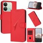 For Infinix Smart 7 HD Triangle Pattern Buckle Clasp Leather Phone Case(Red) - 1