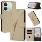 For Infinix Smart 7 HD Triangle Pattern Buckle Clasp Leather Phone Case(Gold) - 1