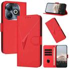 For Infinix Smart 8 Triangle Pattern Buckle Clasp Leather Phone Case(Red) - 1