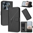 For Infinix Smart 8 Triangle Pattern Buckle Clasp Leather Phone Case(Black) - 1