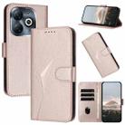 For Infinix Smart 8 Triangle Pattern Buckle Clasp Leather Phone Case(Rose Gold) - 1