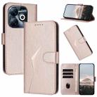 For Infinix Smart 8 Pro Triangle Pattern Buckle Clasp Leather Phone Case(Rose Gold) - 1