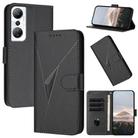 For Infinix Hot 20 4G Triangle Pattern Buckle Clasp Leather Phone Case(Black) - 1