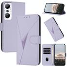 For Infinix Hot 20 4G Triangle Pattern Buckle Clasp Leather Phone Case(Light Purple) - 1