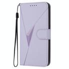 For Infinix Hot 20 4G Triangle Pattern Buckle Clasp Leather Phone Case(Light Purple) - 2