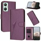 For Infinix Hot 20 5G Triangle Pattern Buckle Clasp Leather Phone Case(Dark Purple) - 1