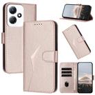 For Infinix Hot 30 Play / Hot 30 Play NFC Triangle Pattern Buckle Clasp Leather Phone Case(Rose Gold) - 1