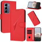 For Infinix Hot 50 Pro 4G Triangle Pattern Buckle Clasp Leather Phone Case(Red) - 1