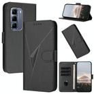 For Infinix Hot 50 Pro 4G Triangle Pattern Buckle Clasp Leather Phone Case(Black) - 1