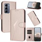 For Infinix Hot 50 Pro 4G Triangle Pattern Buckle Clasp Leather Phone Case(Rose Gold) - 1