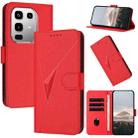 For Infinix Note 50 4G / Note 50 Pro 4G Triangle Pattern Buckle Clasp Leather Phone Case(Red) - 1