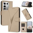For Infinix Note 50 4G / Note 50 Pro 4G Triangle Pattern Buckle Clasp Leather Phone Case(Gold) - 1