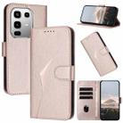 For Infinix Note 50 4G / Note 50 Pro 4G Triangle Pattern Buckle Clasp Leather Phone Case(Rose Gold) - 1