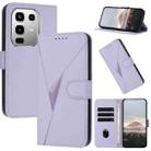 For Infinix Note 50 4G / Note 50 Pro 4G Triangle Pattern Buckle Clasp Leather Phone Case(Light Purple) - 1
