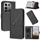 For Infinix Note 50 Pro+ Triangle Pattern Buckle Clasp Leather Phone Case(Black) - 1