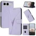 For Infinix Smart 10 Plus 4G Triangle Pattern Buckle Clasp Leather Phone Case(Light Purple) - 1