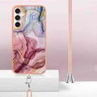 For Samsung Galaxy S24 FE 5G Electroplating Marble Dual-side IMD Phone Case with Lanyard(Rose Red 014) - 3