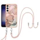 For Samsung Galaxy S24 FE 5G Electroplating Marble Dual-side IMD Phone Case with Lanyard(Rose Gold 015) - 2