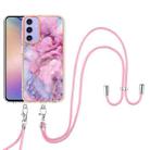 For Samsung Galaxy A16 5G Electroplating Marble Dual-side IMD Phone Case with Lanyard(Pink 013) - 2
