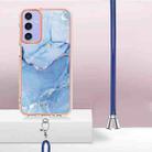 For Samsung Galaxy A16 5G Electroplating Marble Dual-side IMD Phone Case with Lanyard(Blue 018) - 3