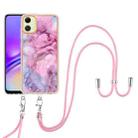 For Samsung Galaxy A06 4G Electroplating Marble Dual-side IMD Phone Case with Lanyard(Pink 013) - 2
