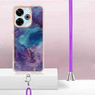 For Redmi 13 4G Electroplating Marble Dual-side IMD Phone Case with Lanyard(Purple 016) - 3