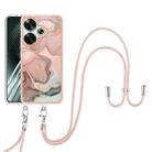 For Xiaomi Poco F6 5G Electroplating Marble Dual-side IMD Phone Case with Lanyard(Rose Gold 015) - 2