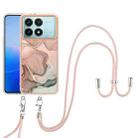 For Xiaomi Poco F6 Pro 5G Electroplating Marble Dual-side IMD Phone Case with Lanyard(Rose Gold 015) - 2