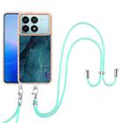 For Xiaomi Poco F6 Pro 5G Electroplating Marble Dual-side IMD Phone Case with Lanyard(Green 017) - 2