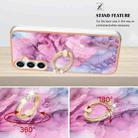 For Samsung Galaxy S24 FE 5G Electroplating Marble Dual-side IMD Phone Case with Ring(Pink 013) - 3