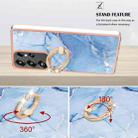 For Samsung Galaxy S25 Ultra 5G Electroplating Marble Dual-side IMD Phone Case with Ring(Blue 018) - 3