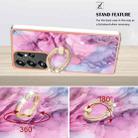 For Samsung Galaxy S25 Ultra 5G Electroplating Marble Dual-side IMD Phone Case with Ring(Pink 013) - 3