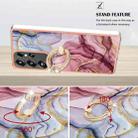 For Samsung Galaxy S25 Ultra 5G Electroplating Marble Dual-side IMD Phone Case with Ring(Rose Red 014) - 3