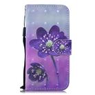 For iPhone 12 mini 3D Painted Pattern Horizontal Flip Leather Case with Holder & Wallet & Card slot & Lanyard(Purple Flower) - 2