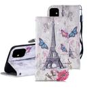 For iPhone 12 mini 3D Painted Pattern Horizontal Flip Leather Case with Holder & Wallet & Card slot & Lanyard(Eiffel Tower) - 1