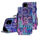 For iPhone 12 mini 3D Painted Pattern Horizontal Flip Leather Case with Holder & Wallet & Card slot & Lanyard(Starry Sky Wind Chimes) - 1