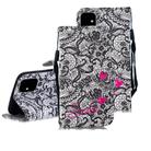 For iPhone 12 mini 3D Painted Pattern Horizontal Flip Leather Case with Holder & Wallet & Card slot & Lanyard(Lace Flower) - 1