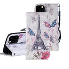 For iPhone 12 / 12 Pro 3D Painted Pattern Horizontal Flip Leather Case with Holder & Wallet & Card slot & Lanyard(Eiffel Tower) - 1