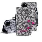 For iPhone 12 / 12 Pro 3D Painted Pattern Horizontal Flip Leather Case with Holder & Wallet & Card slot & Lanyard(Lace Flower) - 1