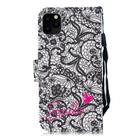 For iPhone 12 / 12 Pro 3D Painted Pattern Horizontal Flip Leather Case with Holder & Wallet & Card slot & Lanyard(Lace Flower) - 3