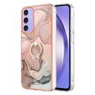 For Samsung Galaxy A16 5G Electroplating Marble Dual-side IMD Phone Case with Ring(Rose Gold 015) - 1