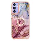 For Samsung Galaxy A16 5G Electroplating Marble Dual-side IMD Phone Case with Ring(Rose Red 014) - 2