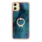 For Samsung Galaxy A06 4G Electroplating Marble Dual-side IMD Phone Case with Ring(Green 017) - 2