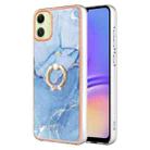 For Samsung Galaxy A06 4G Electroplating Marble Dual-side IMD Phone Case with Ring(Blue 018) - 1